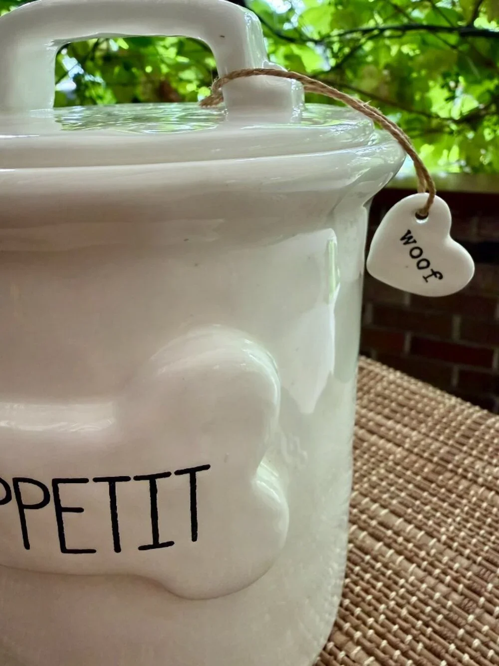 🐾 PET | Mud Pie “Bone Appétit” Treat Canister + WOOF Heart Charm